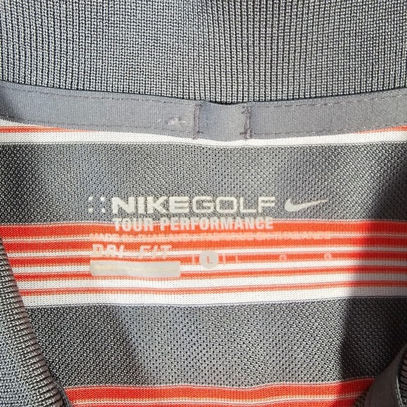 Nike Golf Men Dri Fit Striped Polo Shirt Size Large Performance Athletic Weekend - Picture 5 of 11